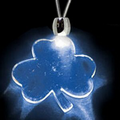 Light Up Necklace - Acrylic Shamrock Pendant - Blue